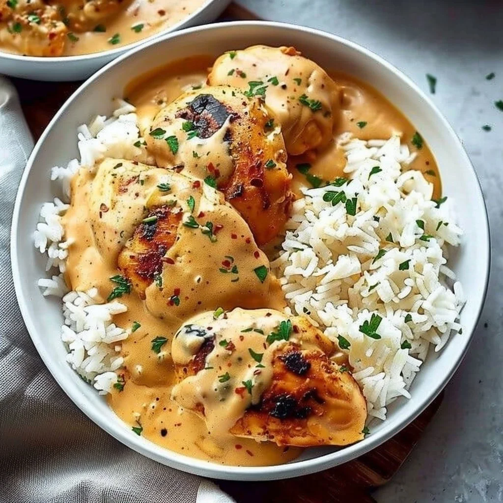 Creamy Smothered Chicken and Rice