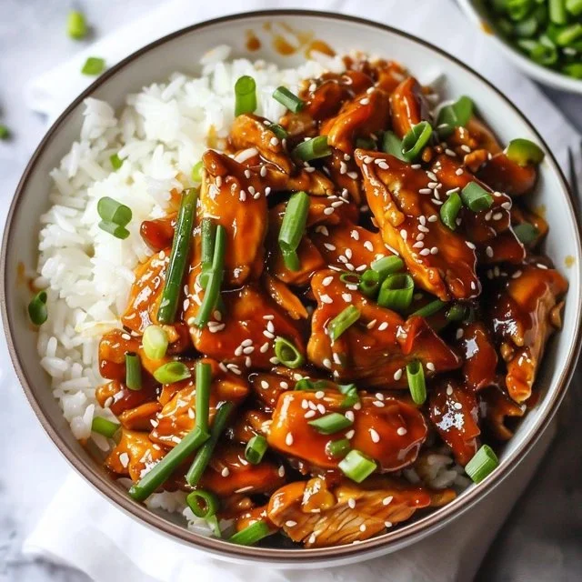 Crockpot Honey Garlic Chicken dish garnished with green onions