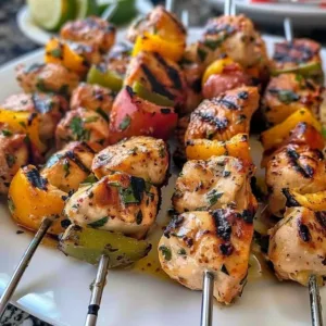 Delicious Greek marinated chicken kabobs grilled to perfection