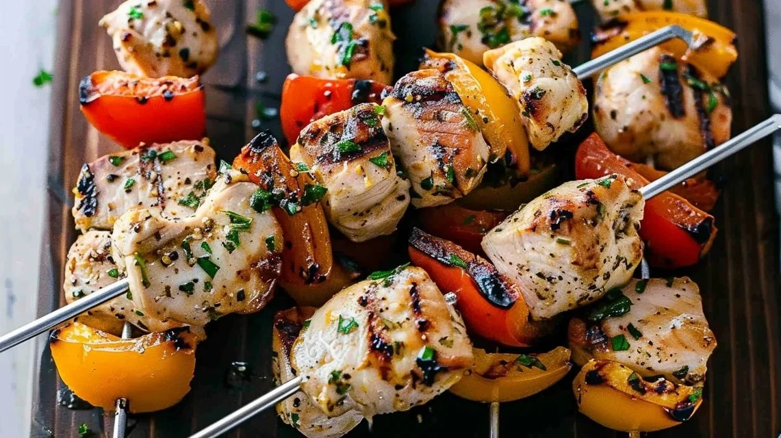 Easy Greek Marinated Chicken Kabobs