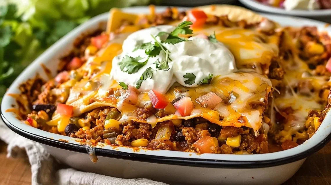Ground Chicken Taco Casserole