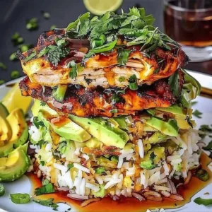 Delicious Honey Lime Chicken served with avocado rice