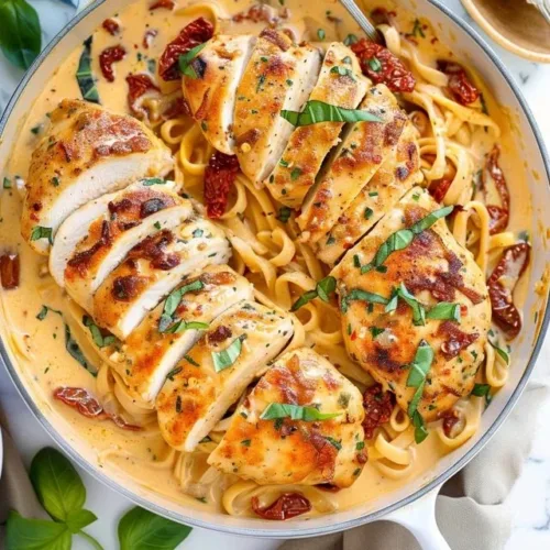 Delicious chicken breast dinner served with vegetables on a plate