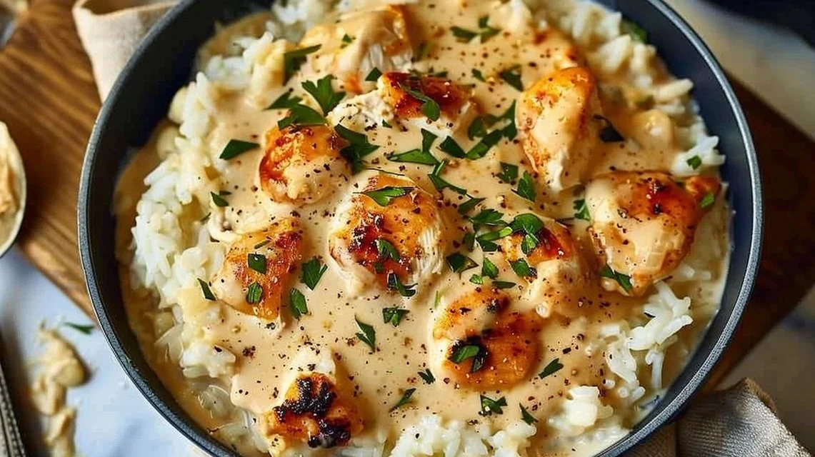 Creamy Smothered Chicken and Rice