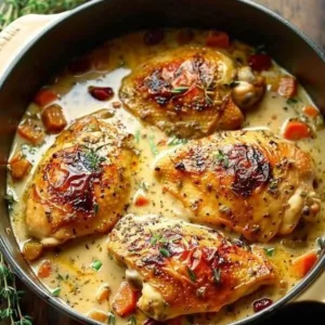 Delicious Easy Crockpot Marry Me Chicken recipe served with a garnish.