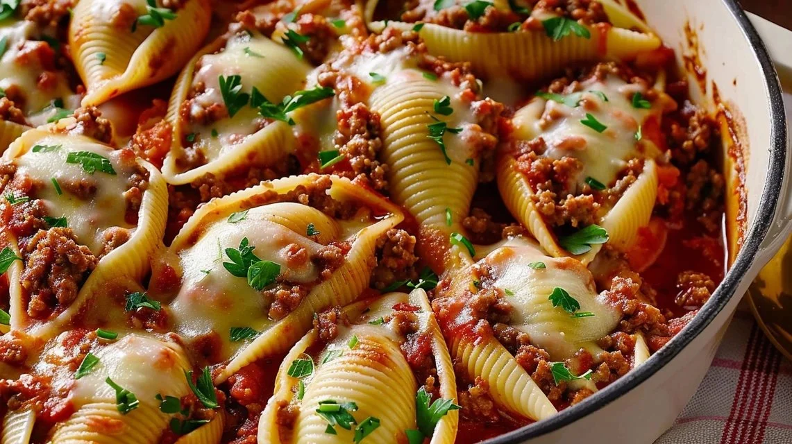 Easy Stuffed Shells with Ground Beef