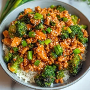 Delicious Firecracker Ground Chicken served with fresh veggies