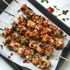 Delicious Honey Garlic Chicken Skewers grilled to perfection