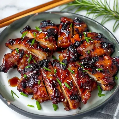 Grilled Japanese BBQ chicken thighs with a flavorful glaze on a barbecue grill.