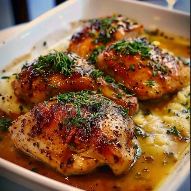 Delicious Morton's Chicken dish served on a plate with herbs and spices