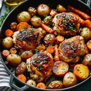 One-Pan Roasted Chicken Thighs with Carrots and Potatoes recipe