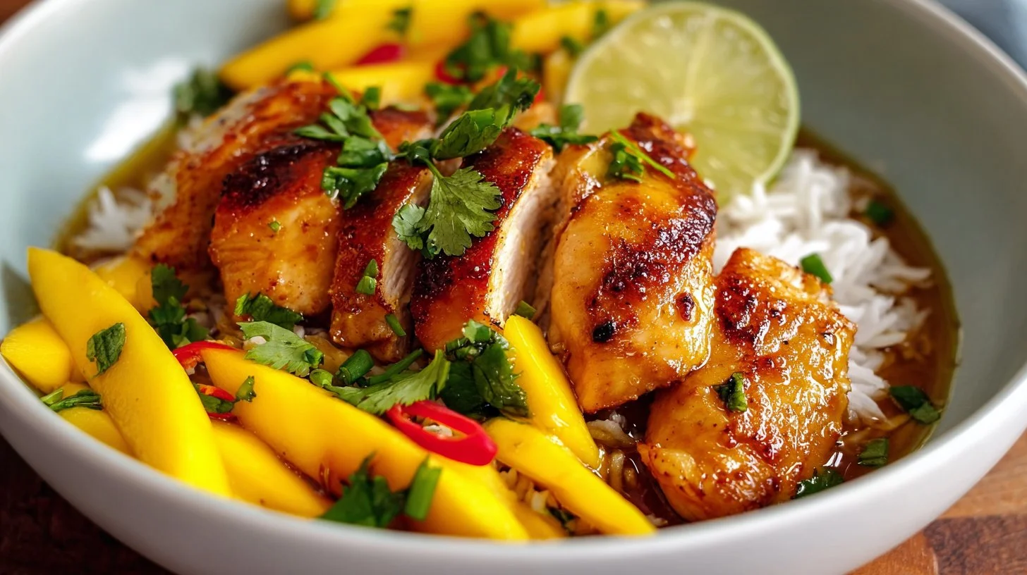 Asian Mango Glazed Chicken Twists