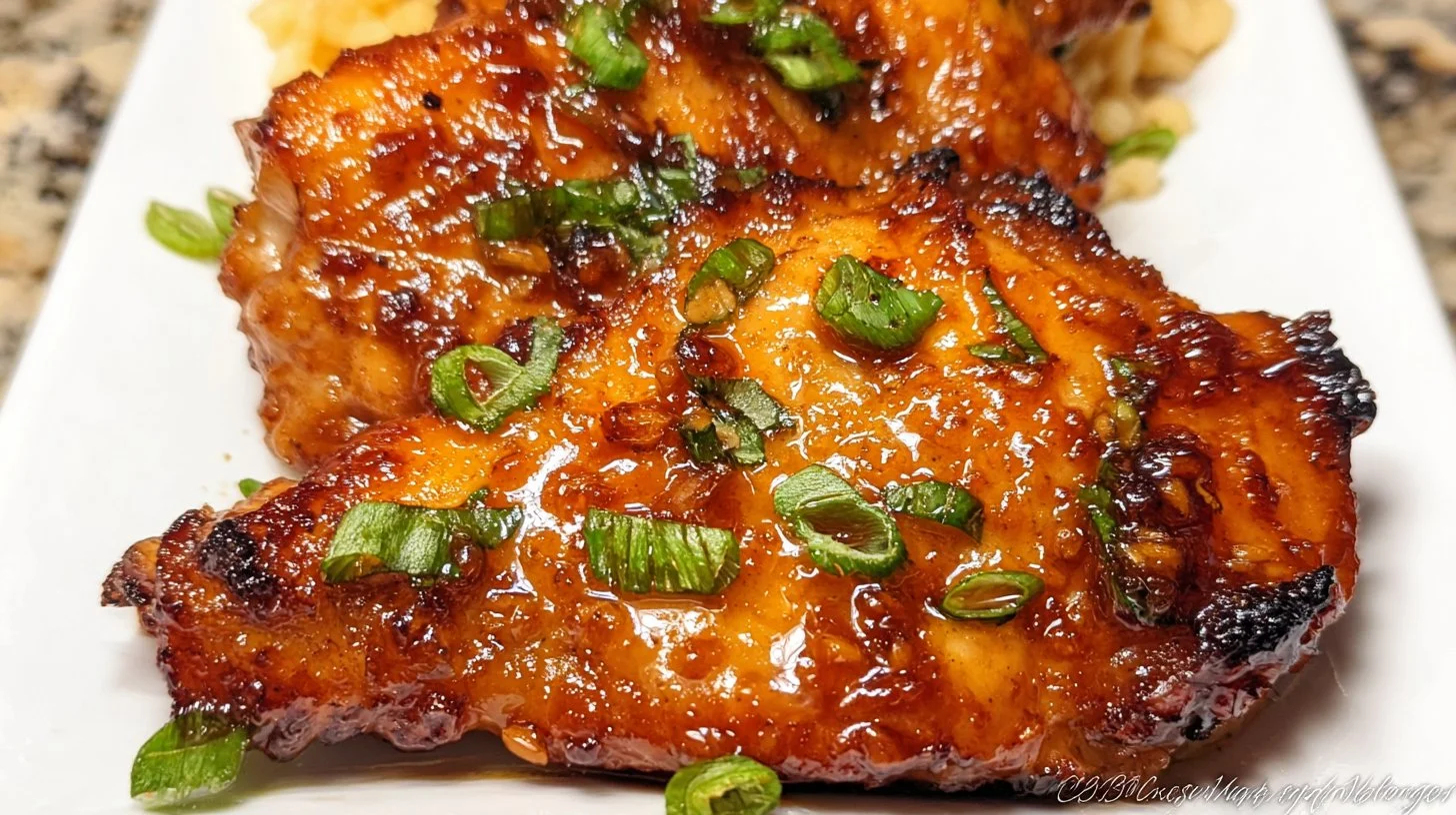 Sweet & Sticky BBQ Boneless Chicken Thighs Baked in the Oven