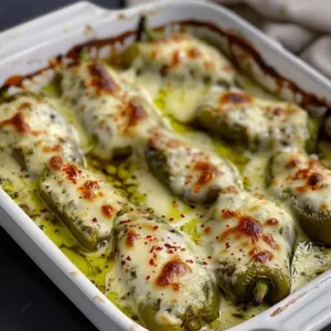 Delicious pesto baked chicken topped with fresh basil and cheese