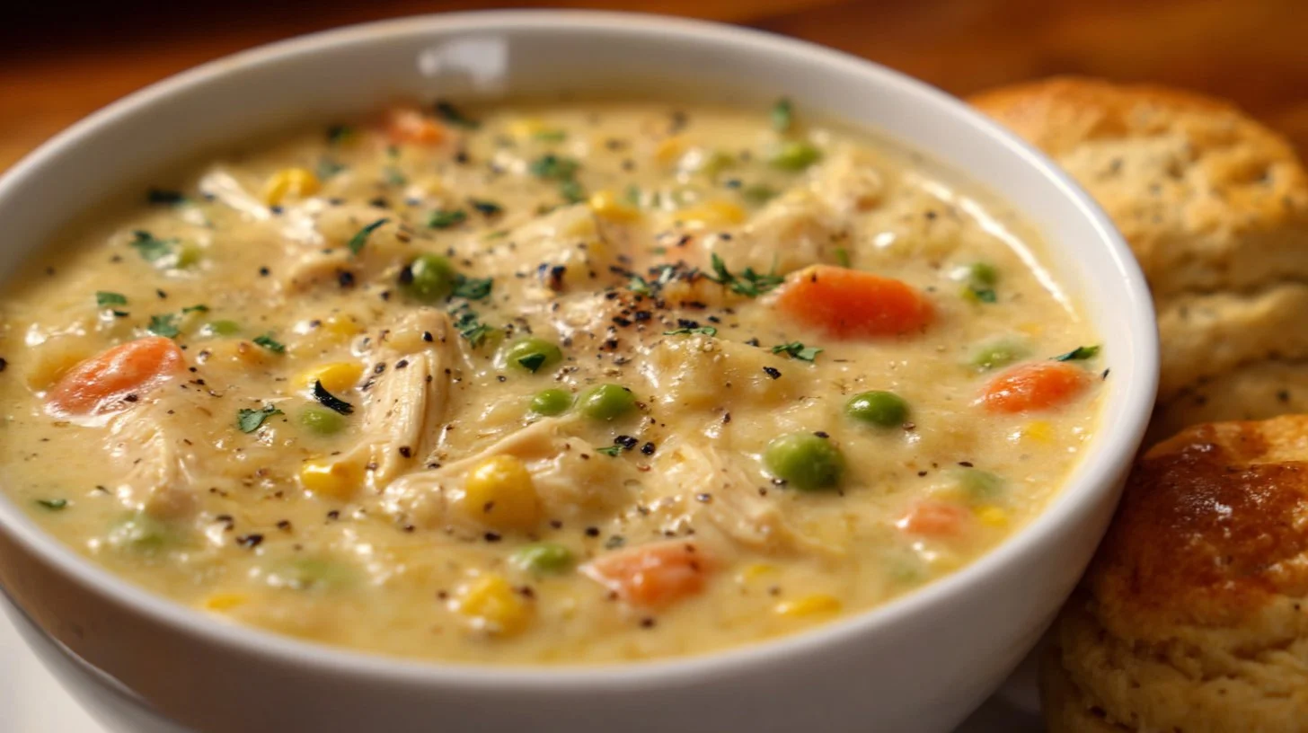 Creamy Chicken Pot Pie Soup – Slow Cooker