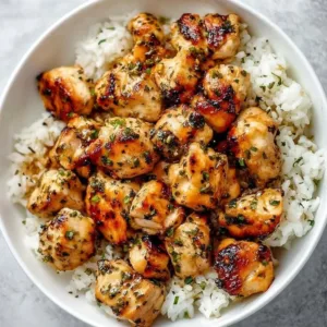 Delicious garlic butter chicken bites ready to serve