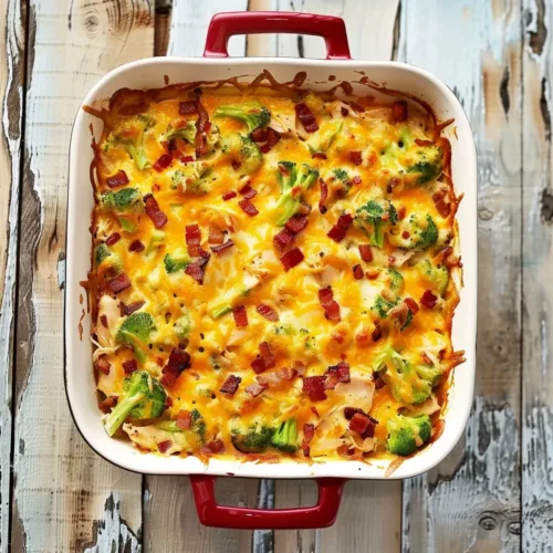 Delicious low carb chicken casserole ready to be served