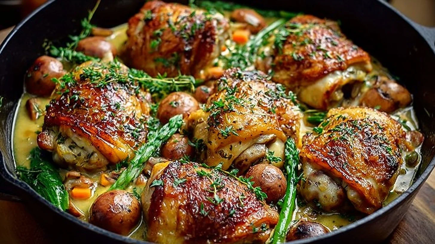 Easy One Pan Chicken Thighs Dinner