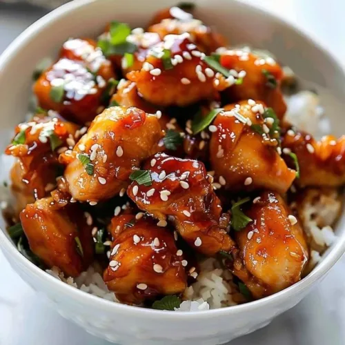 Delicious Honey Garlic Chicken served with vegetables on a plate