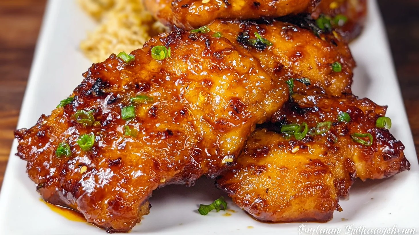 Sticky Honey Garlic Boneless Skinless Chicken Thighs