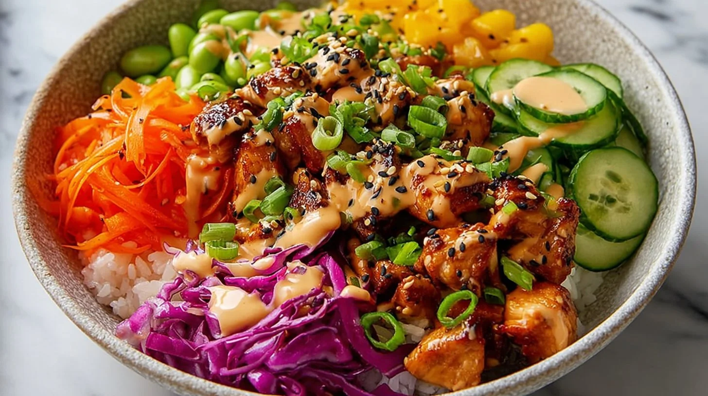 Sticky Chicken Poke Bowls for Healthy Dinners