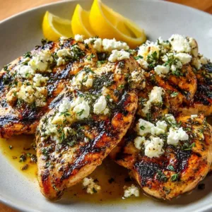 Tender grilled pineapple chicken served on a plate with fresh herbs