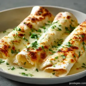 Delicious Chicken Enchiladas served on a plate with toppings