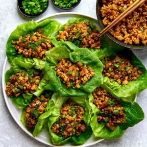 Delicious homemade copycat chicken lettuce wraps served with dipping sauce