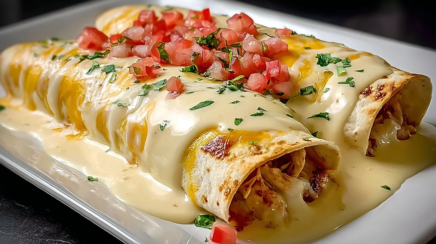 Creamy Queso Chicken Enchiladas