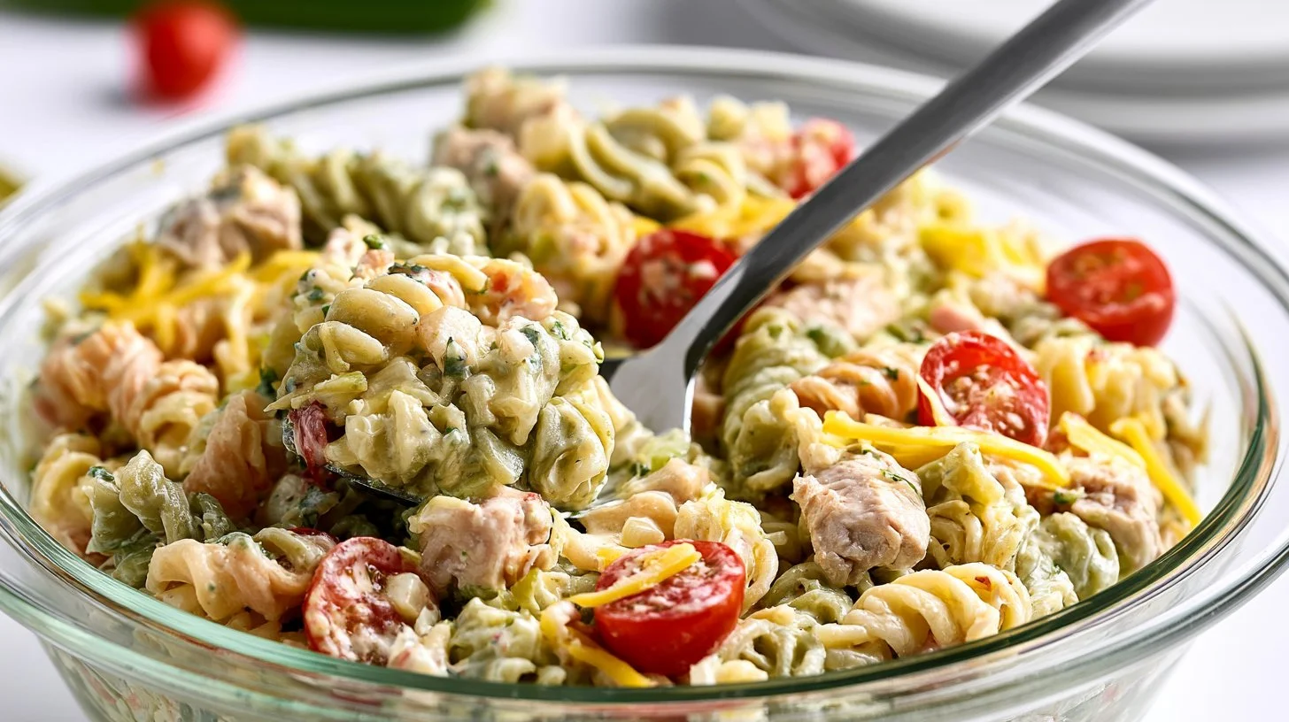 Delicious Chicken Bacon Ranch Pasta Salad
