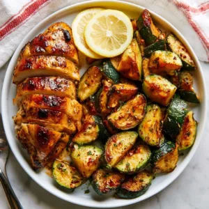 Easy Asado Chicken zucchini sauté served on a plate