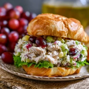 Bowl of easy chicken salad with vegetables and dressing