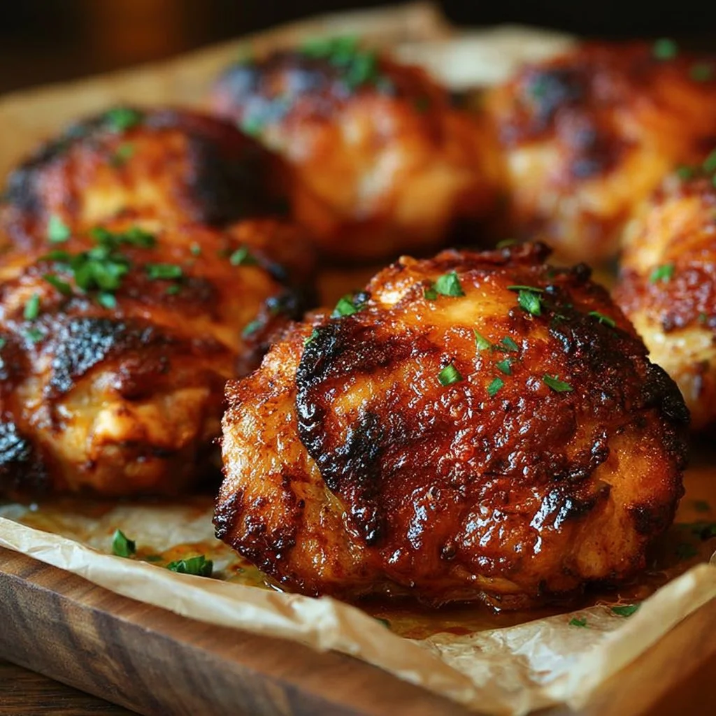 Delicious easy chicken thigh dinner prepared for a busy weeknight meal.