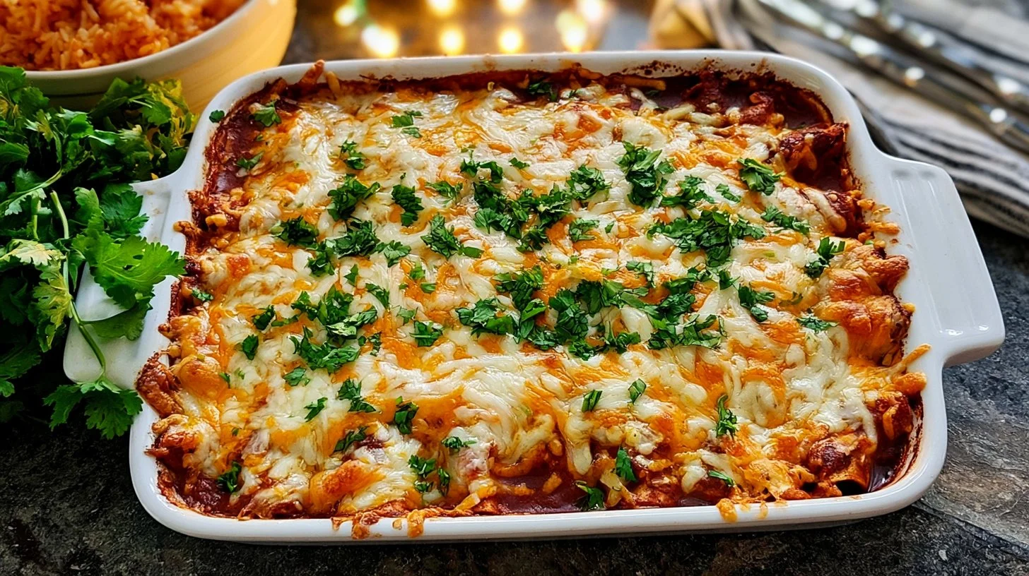 Easy Creamy Chicken Enchiladas with Flour Tortillas