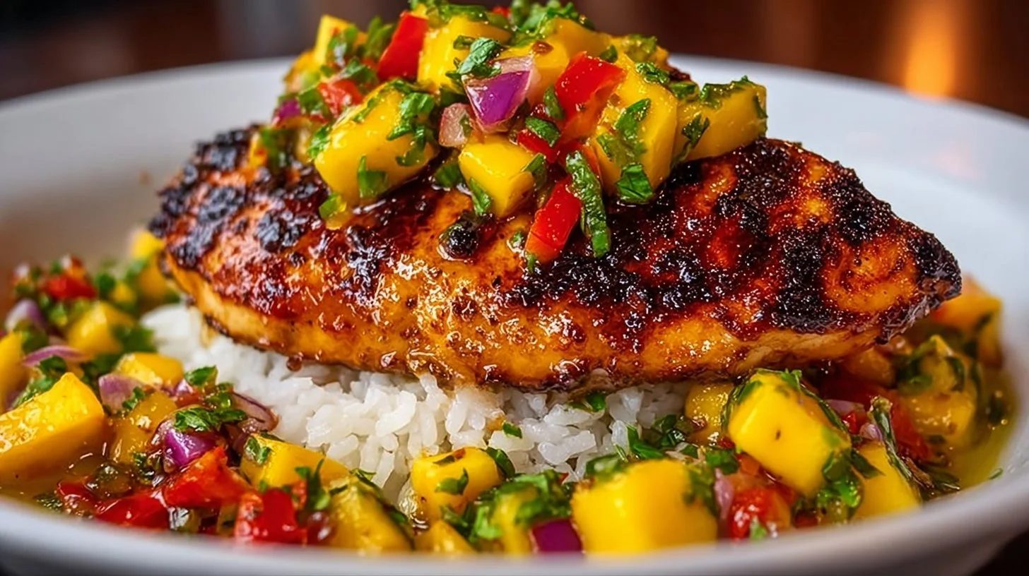 Easy Hot Honey Chicken with Mango Salsa