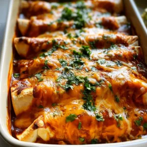 Delicious easy weeknight chicken enchiladas ready to serve