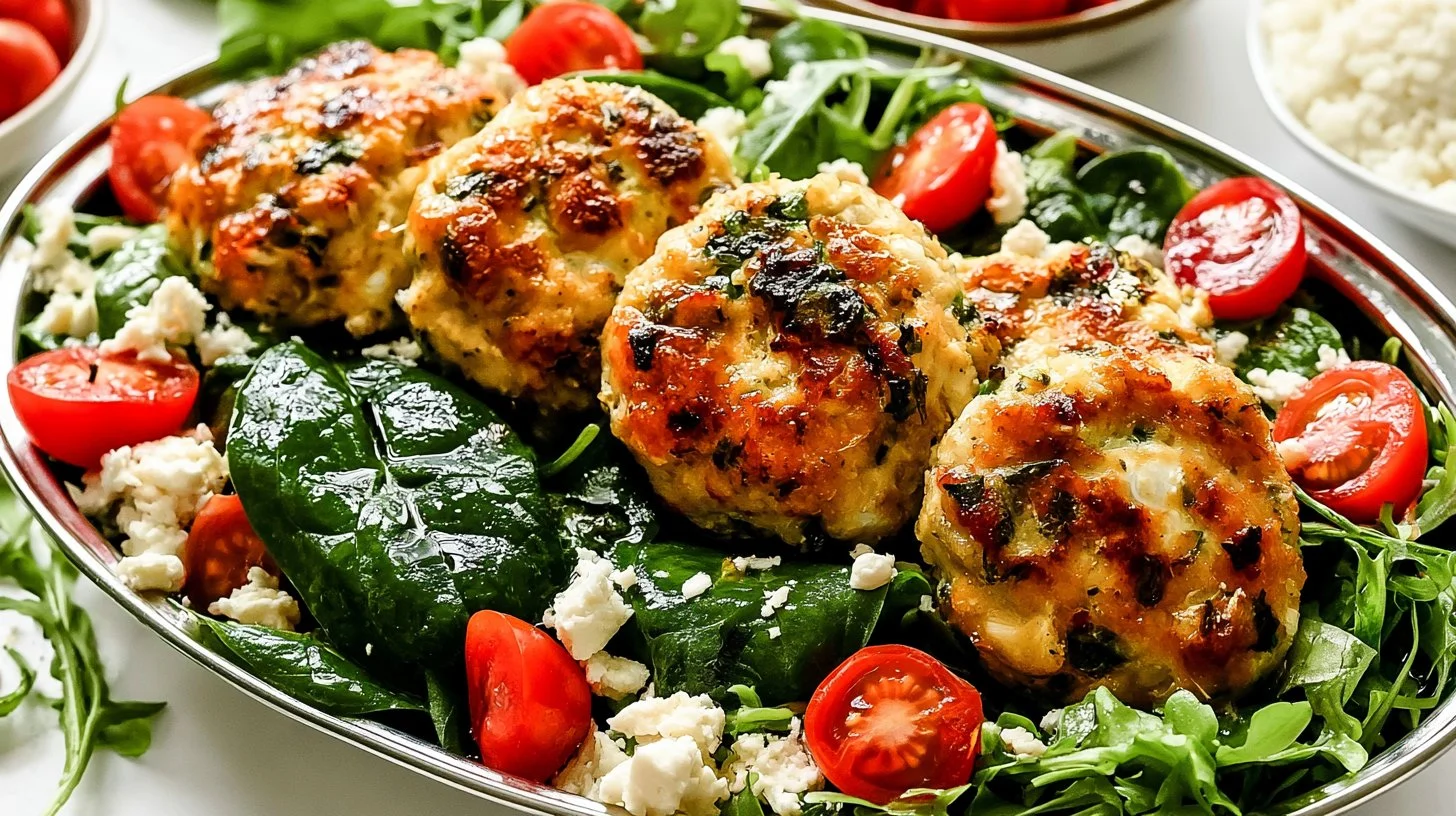 Feta and Spinach Chicken Patties (Keto)