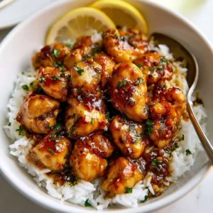 Delicious Honey Garlic Chicken Bites served on a plate.