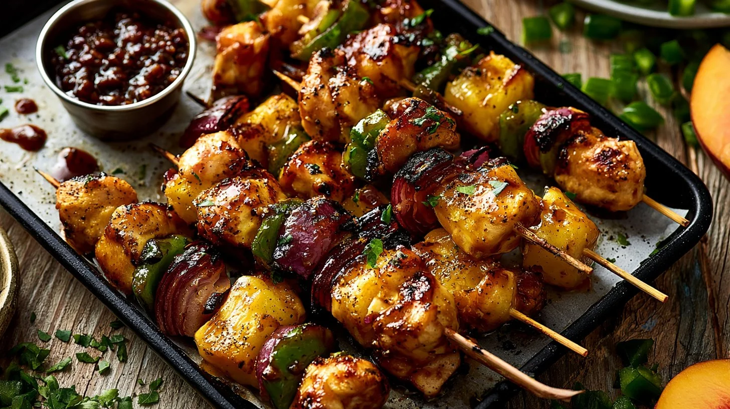 Jalapeño Peach Chicken Skewers