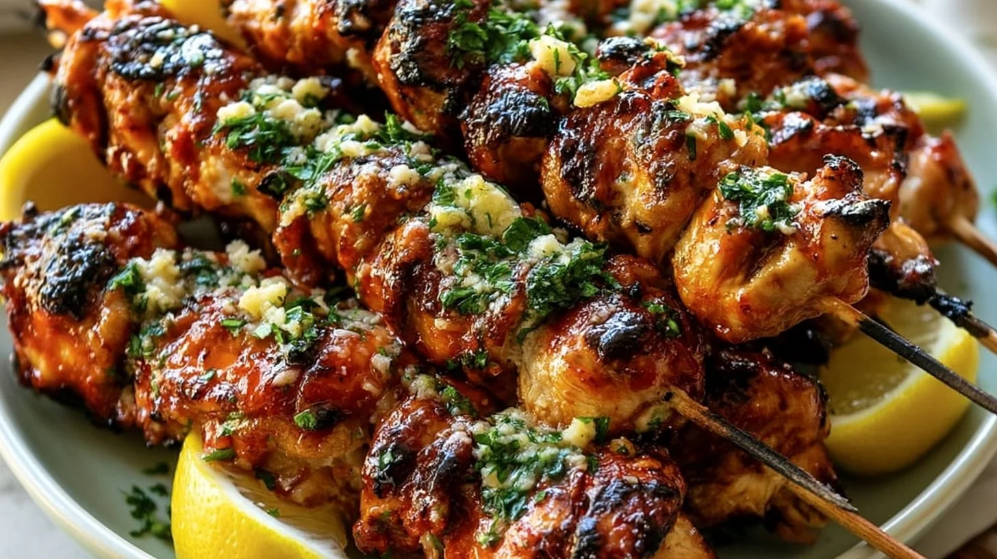 Lemon Parm Chicken Skewers