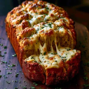 Delicious Parmesan Chicken Meatloaf served with fresh herbs
