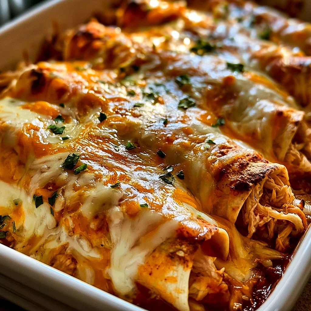 Delicious quick and healthy chicken enchiladas topped with fresh ingredients