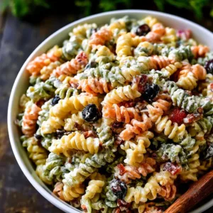 Delicious Ranch Pasta Salad with fresh veggies and creamy dressing