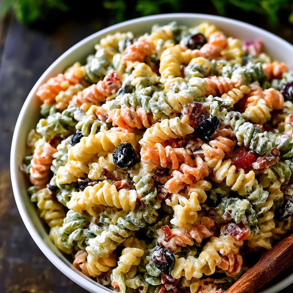 Delicious Ranch Pasta Salad with fresh veggies and creamy dressing