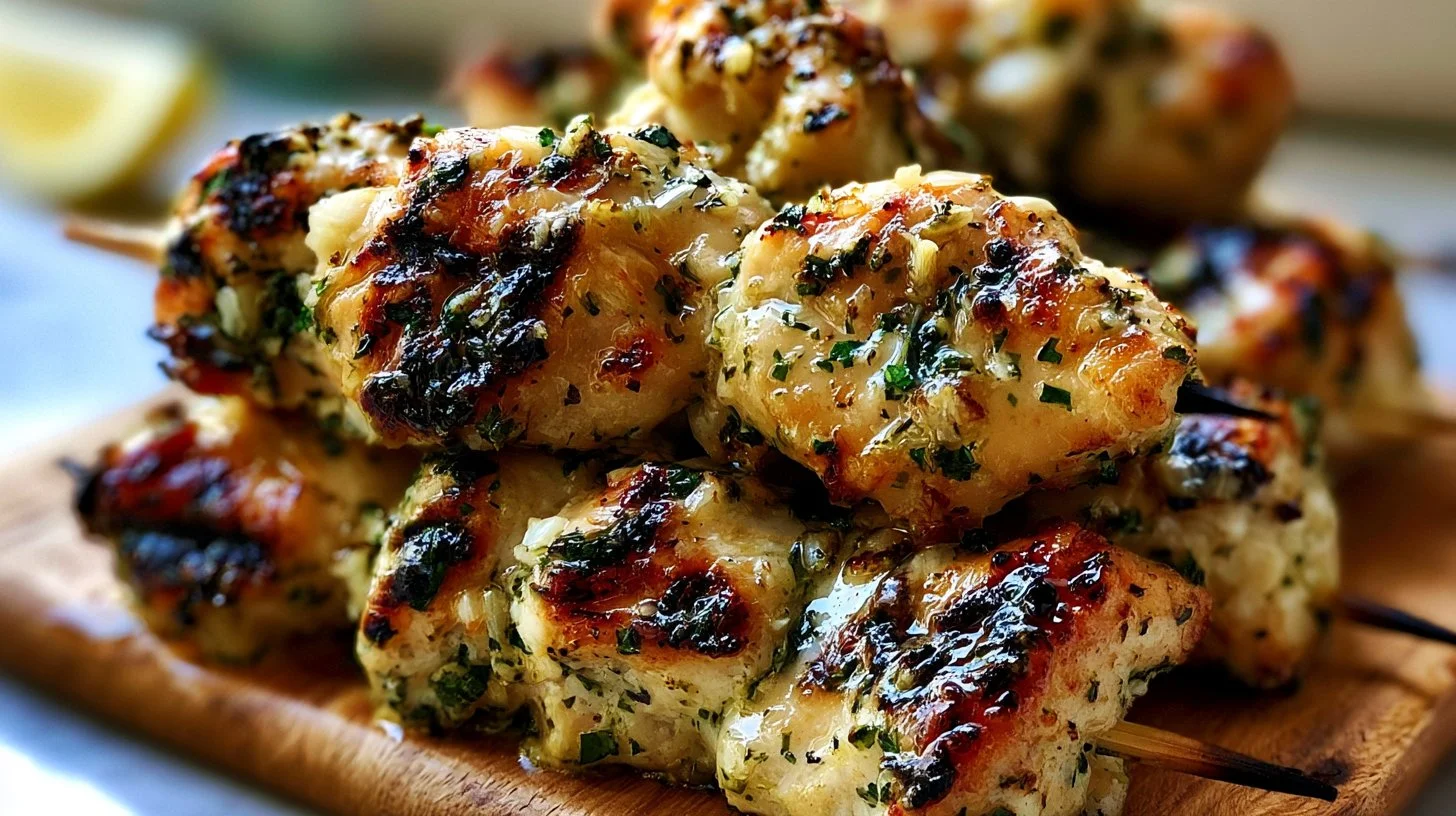Savory Garlic Parmesan Chicken Skewers