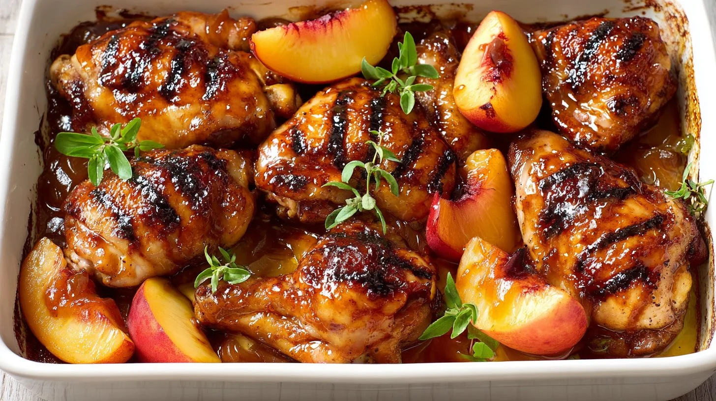 Sticky Grilled Chicken with Peach Glaze