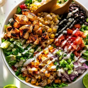 Delicious creamy BBQ chicken salad made with grilled chicken and fresh ingredients