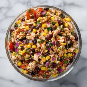 Zesty Southwest Chicken Salad with fresh vegetables and grilled chicken.