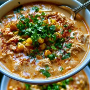 Bowl of the Best Ever White Chicken Chili garnished with cilantro and lime