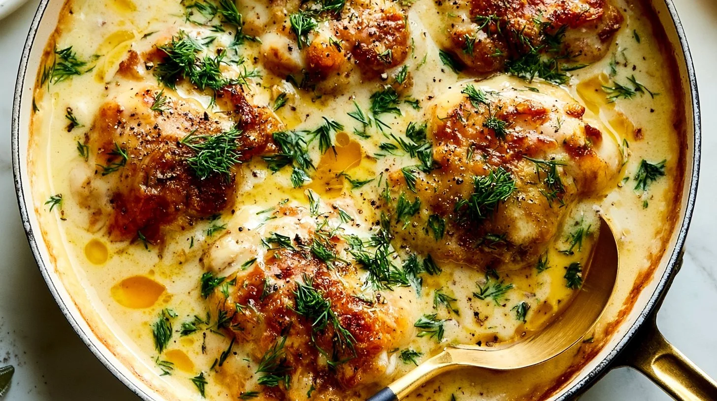 Creamy Oven Baked Chicken Thighs